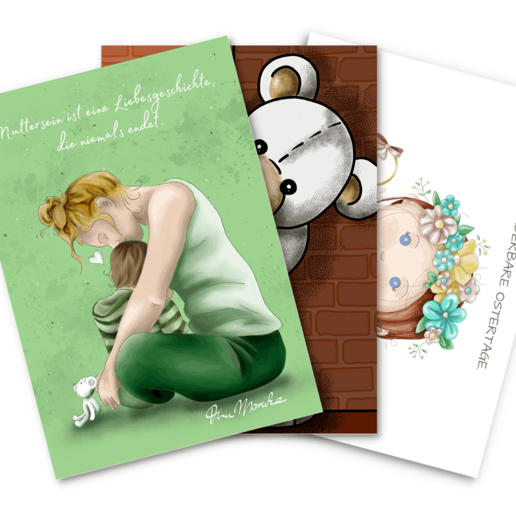 Illustrationen für Postkarten, Grußkarten, Glückwunschkarten